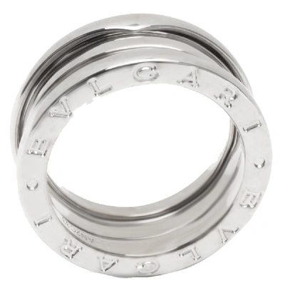 Pre-owned Bvlgari 18k White Gold Three Band B.zero1 Ring Size 52