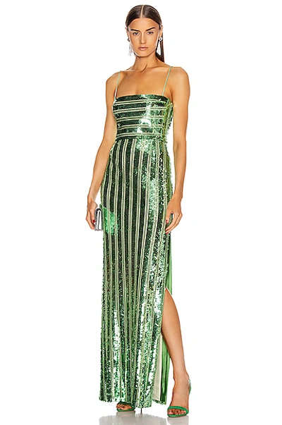 Shop Galvan Stargaze Bandeau Dress In Jade