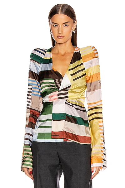 Shop Rick Owens Long Sleeve Wrap Jacket In Uxmal Print