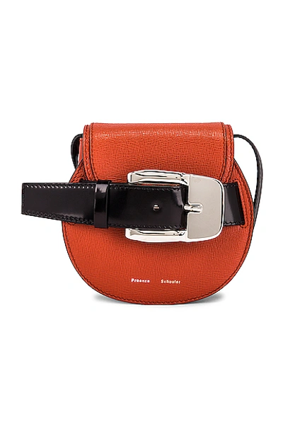 Shop Proenza Schouler Mini Buckle Crossbody Bag In Cedar