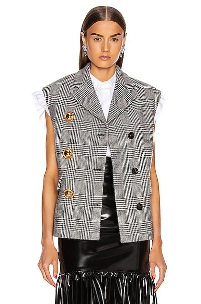 Shop Miu Miu Sleeveless Jacket In Nero