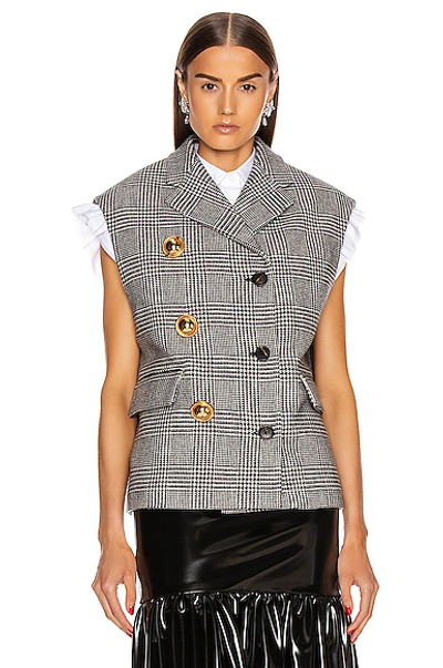 Shop Miu Miu Sleeveless Jacket In Nero