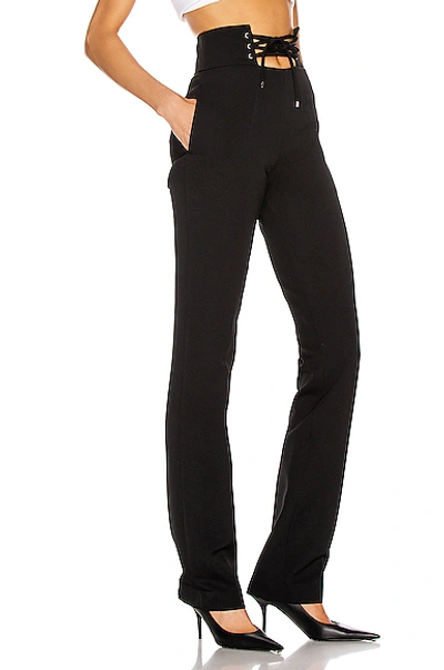 Shop Attico High Waisted String Belt Pant In Black