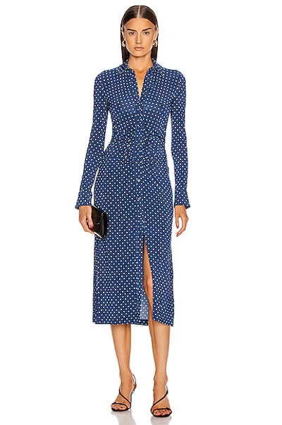 Shop Altuzarra Claudia Dress In Berry Blue Small Dot