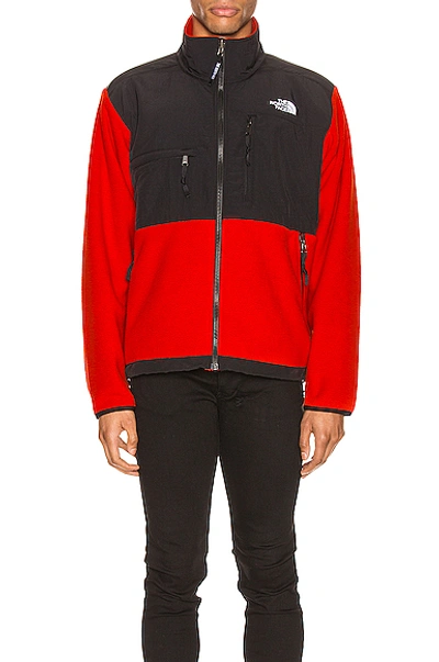 Shop The North Face Black Icon 95 Retro Denali Jacket In Fiery Red