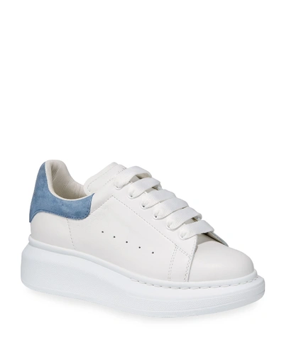 Shop Alexander Mcqueen Boy's Oversized Leather Sneakers, Toddler/kids In Blue