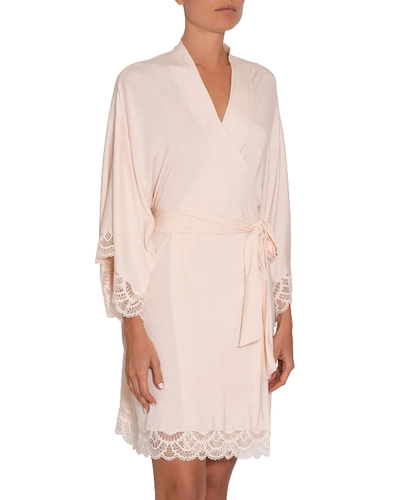 Shop Eberjey Marry Me Mademoiselle Kimono Robe In Light Pink