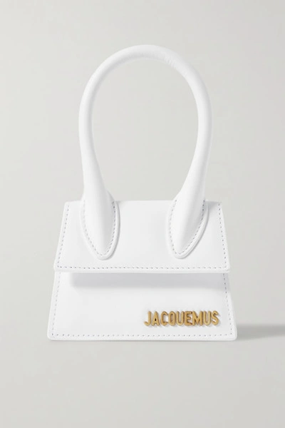 Shop Jacquemus Le Chiquito Mini Leather Tote In White