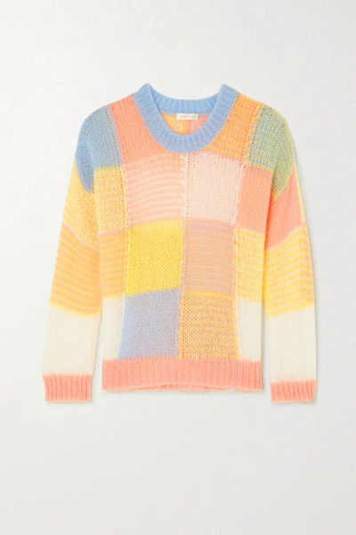 Shop Stine Goya Sana Color-block Open-knit Sweater In Pink
