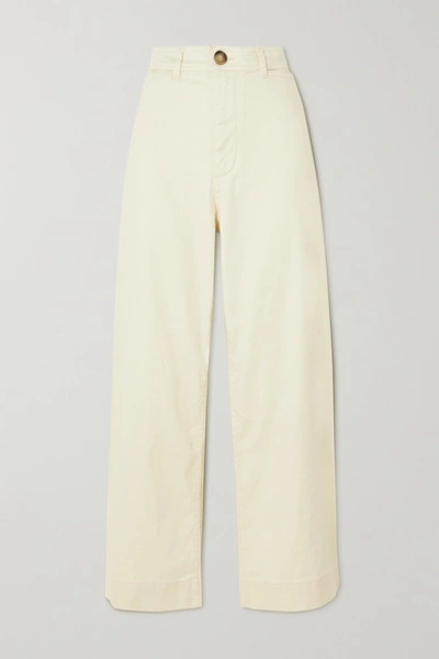 Shop Vanessa Bruno Molly Linen-blend Wide-leg Pants In Ecru