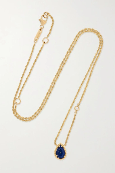 Shop Boucheron Serpent Bohème 18-karat White Gold, Aquaprase And Diamond Necklace