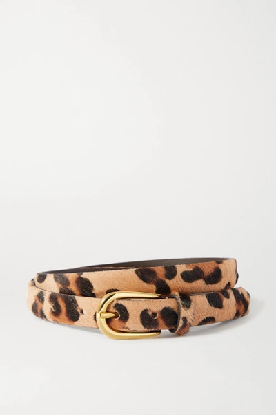 Shop Anderson's Leopard-print Calf Hair Belt In Leopard Print