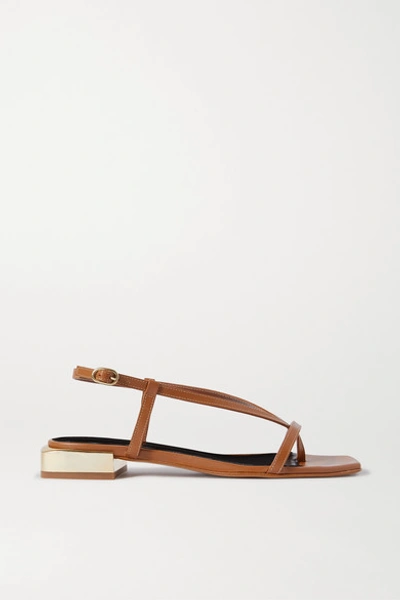 Shop Souliers Martinez Paulina Leather Sandals In Tan