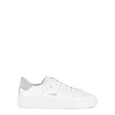 Shop Golden Goose Pure Star White Leather Sneakers