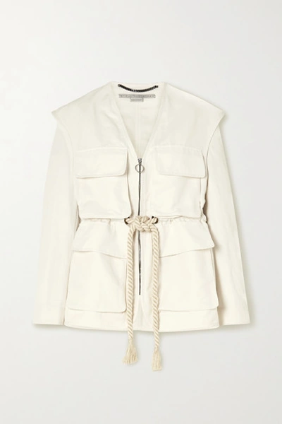 Shop Stella Mccartney + Net Sustain Ania Belted Twill Jacket In Cream