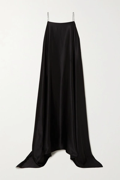 Shop Bernadette Meredith Silk-satin Maxi Dress In Black