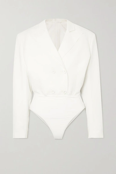 Shop Ben Taverniti Unravel Project Stretch-cady Bodysuit In White