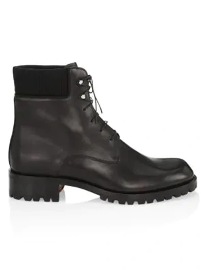 Shop Christian Louboutin Trapman Leather Hiking Boots In Black