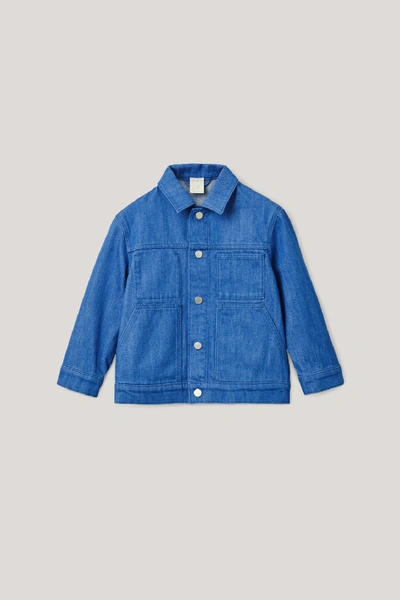 Shop Cos Organic Cotton Denim Jacket In Blue