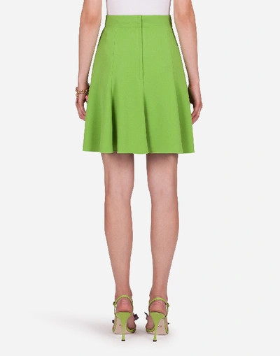 Shop Dolce & Gabbana Short High-waisted Cady Skirt In Green