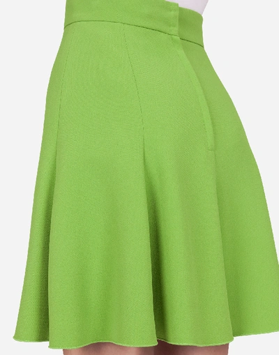 Shop Dolce & Gabbana Short High-waisted Cady Skirt In Green