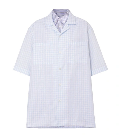 Shop Burberry Oversized Gingham And Striped Shirt