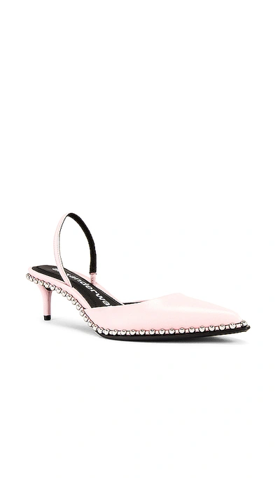 Shop Alexander Wang Rina Leather Heel In Pale Pink