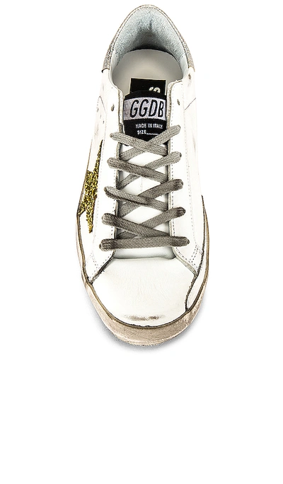 Shop Golden Goose Superstar Sneaker In White, Gold Glitter & Silver