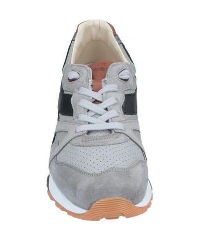 Shop Diadora Heritage Man Sneakers Grey Size 7 Soft Leather, Textile Fibers