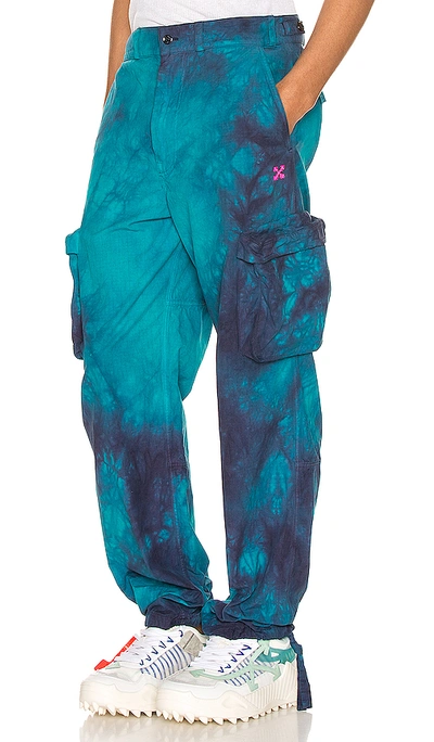 Shop Off-white Ripstop Cargo Pant In Petrol Blue