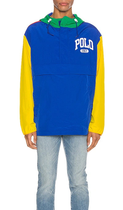 Shop Polo Ralph Lauren Freestyle Nylon Hoodie In Rl2000 Red & Rugby Royal