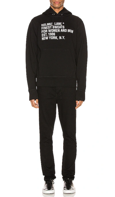 Shop Helmut Lang Standard Hoodie In Black Basalt