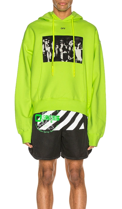 Shop Off-white Spray Painting Over Hoodie In Fluo Yellow