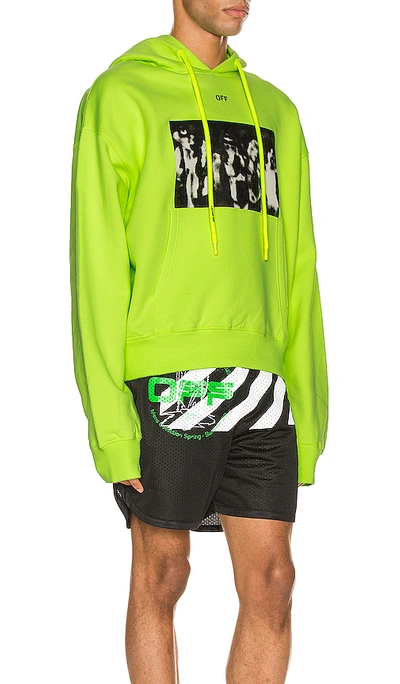 Shop Off-white Spray Painting Over Hoodie In Fluo Yellow