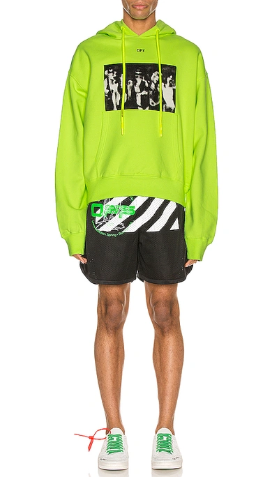 Shop Off-white Spray Painting Over Hoodie In Fluo Yellow