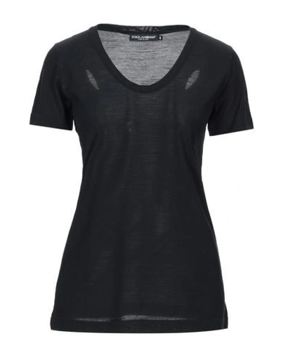 Shop Dolce & Gabbana Woman T-shirt Black Size 10 Wool