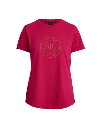 Shop Lauren Ralph Lauren T-shirts In Garnet