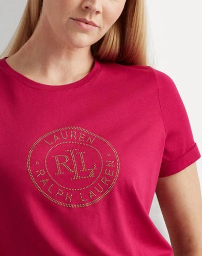 Shop Lauren Ralph Lauren T-shirts In Garnet