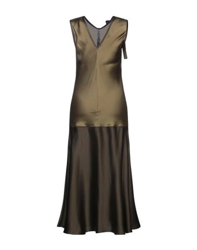 Shop Mantù Long Dress In Military Green