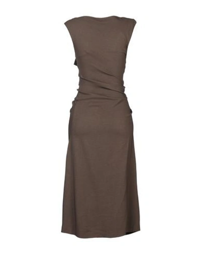 Shop Plein Sud Midi Dress In Dark Brown