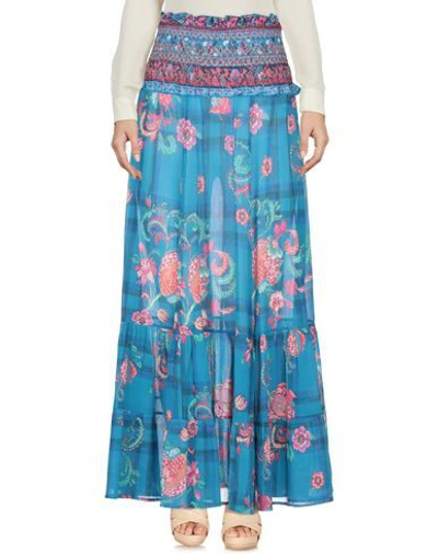 Shop Anjuna Maxi Skirts In Turquoise