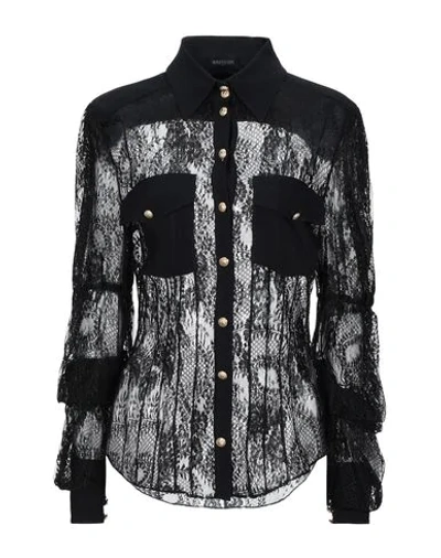 Shop Balmain Lace Shirts & Blouses In Black