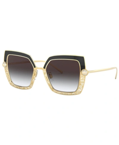 Shop Dolce & Gabbana Women's Sunglasses, Dg2251h In Gold/black/grey Gradient