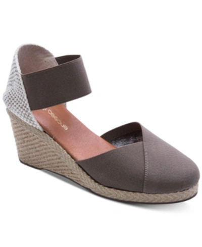 Shop Andre Assous Anouka Wedge Espadrilles In Taupe