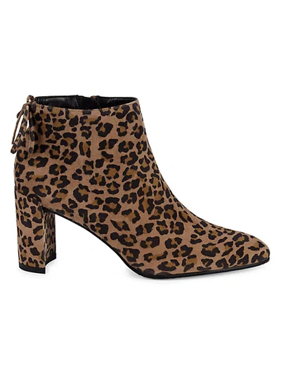 Shop Stuart Weitzman Lofty Cheetah-print Suede Booties In Tan Black