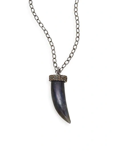 Shop Bavna Diamond, Labradorite & Sterling Silver Pendant Necklace