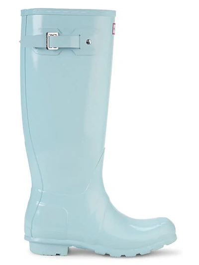 Shop Hunter Waterproof Round-toe Rain Boots In Boat Blue