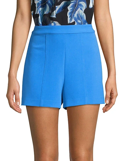 Shop Alice And Olivia Hera High-rise Seamed Shorts In Imperial Blue