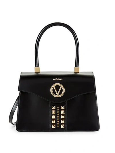 Shop Valentino By Mario Valentino Melanie Studded Leather Top Handle Bag In Black
