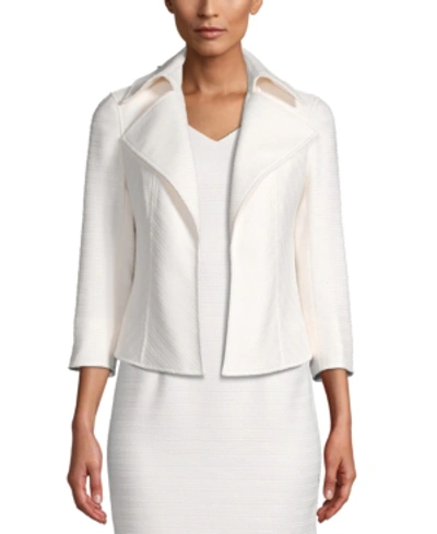 Shop Anne Klein Tweed Wing-lapel Blazer In Anne White